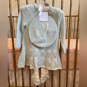 Sweater dress with matching Stockings and hat